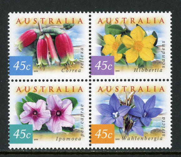 Australia Scott #1737a MNH BLOCK of 4 Flowers FLORA CV$4+