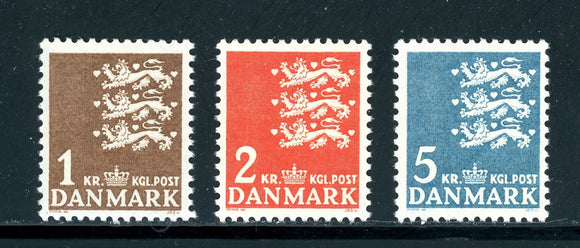 Denmark Scott #297-299 MNH Heraldic Lions CV$9+