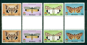 Kiribati Scott #356-359 MNH GUTTER PAIRS Moths Insects FAUNA $$