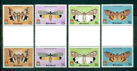 Kiribati Scott #356-359 MNH GUTTER PAIRS Moths Insects FAUNA $$