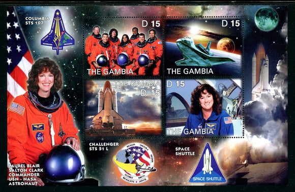 Gambia Scott #2728 MNH S/S Lauren Blair Challenger Space Shuttle Crew CV$8+