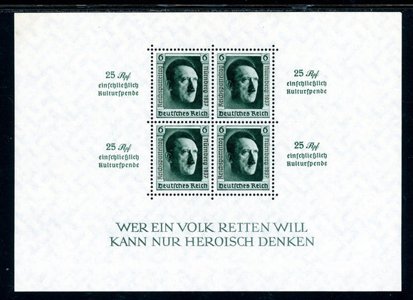 Germany Scott #B104 MNH S/S Adolf Hitler CV$240+ os1