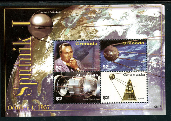 Grenada Scott #3601 MNH SHEET of 4 Sputnik I Satellite CV$6+