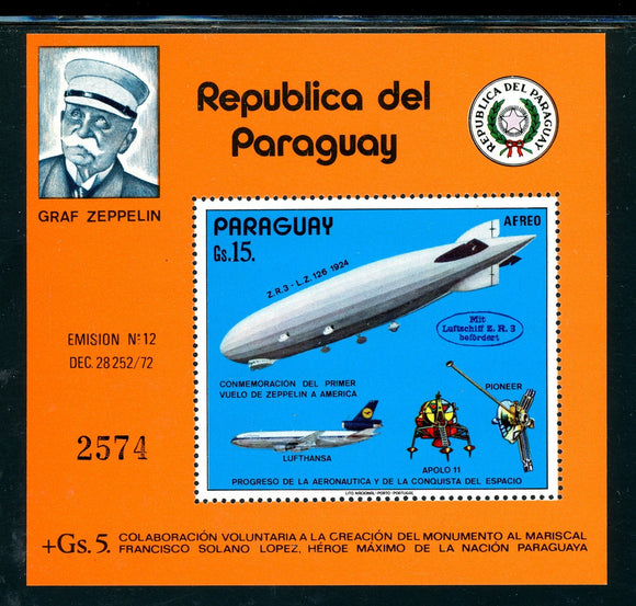 Paraguay Scott #C410 MNH S/S Space and Aeronautic Achievements CV$40+