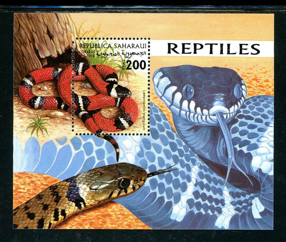 Sahara R. A. S. D. OS #80 MNH S/S Snakes FAUNA $$