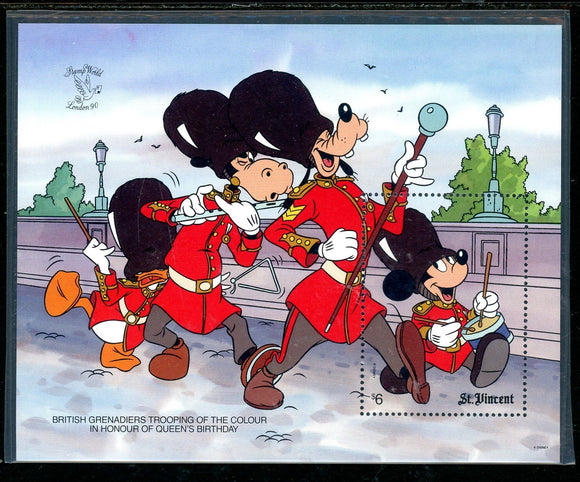 St. Vincent Scott #1331 MNH S/S Disney Mickey Mouse Stamp World '90 EXPO CV$6+