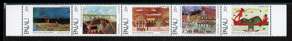 Palau Scott #32a MNH STRIP of 5 Christmas 1983 CV$3+