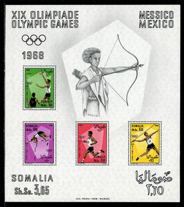 Somalia Scott #339a MNH S/S OLYMPICS 1968 Mexico City CV$6+