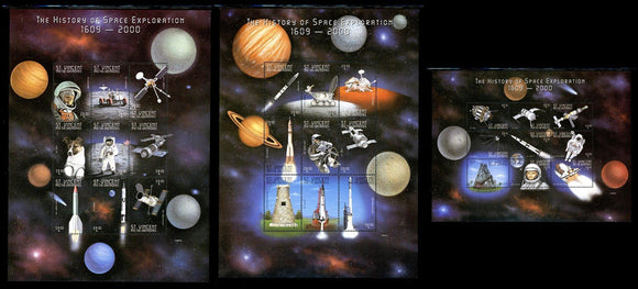 St. Vincent Scott #2700-2702 MNH SHEETS of 9 History Space Exploration CV$21+