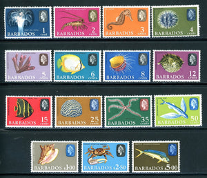 Barbados Scott #267a-280B MNH 1966-69 Definitive Set COMPLETE Marine Life CV$43+