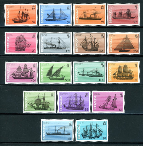 Bermuda Scott #482-498 MNH 1986 Definitive Set COMPLETE Shipwrecks CV$71+