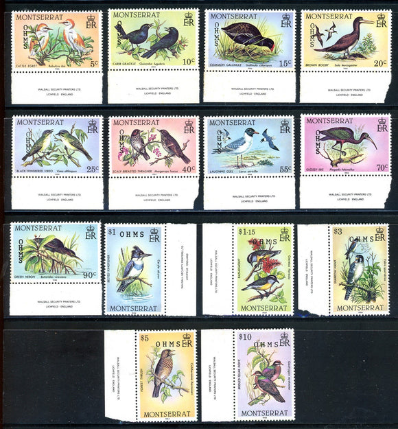 Montserrat Scott #O65-O78 MNH Birds and Plants FAUNA CV$42+
