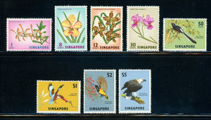 Singapore Scott #62-69 MNH 1963 Birds and Orchids Definitives COMPLETE CV$73+