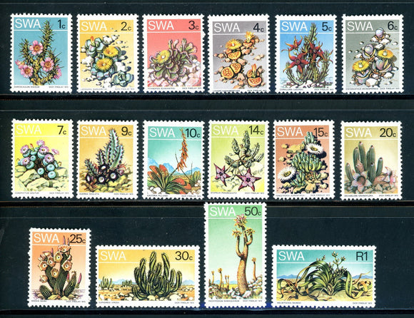 South West Africa Scott #343-358 MNH 1973 Definitive Set COMPLETE Cacti CV$23+