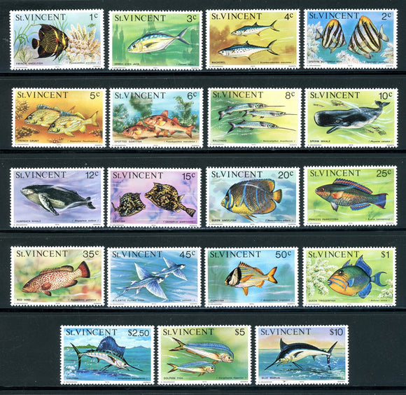 St. Vincent Scott #407-425 MNH 1975 Marine Life Definitive Set COMPLETE CV$30+