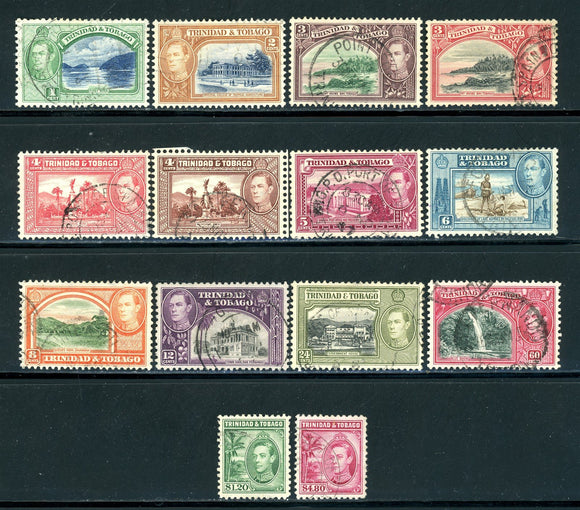 Trinidad & Tobago Scott #50-61 USED 1938-1941 Definitive Set COMPLETE CV$69+