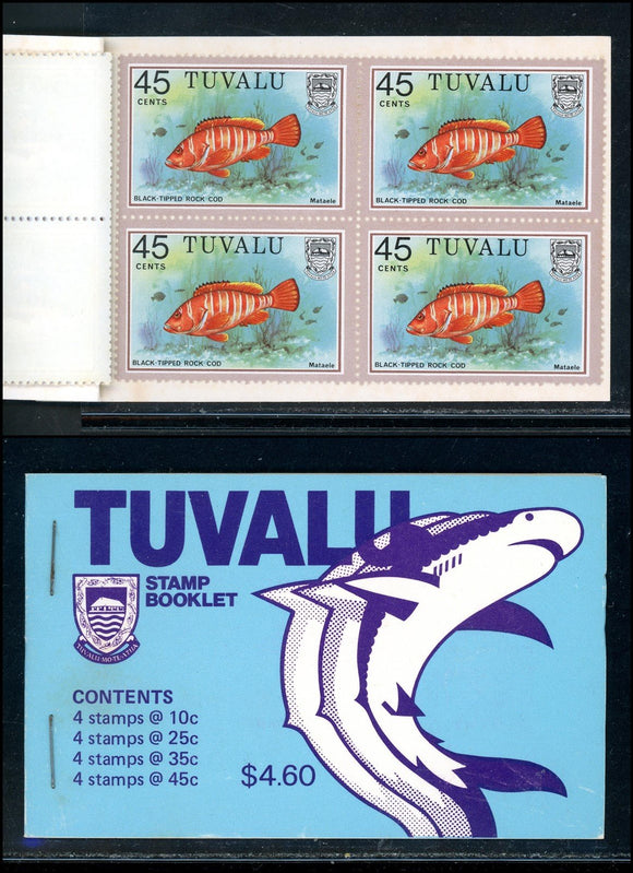 Tuvalu SG #BK3 MNH BOOKLET of 4 PANES 1979 Definitives Fish $$