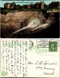 1913 Postcard from Excavating Seattle sent to Ft. Casey WA $