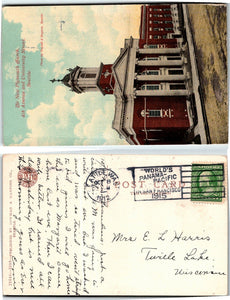 1912 Postcard from New Plymouth Church Seattle sent to Wisconsin $