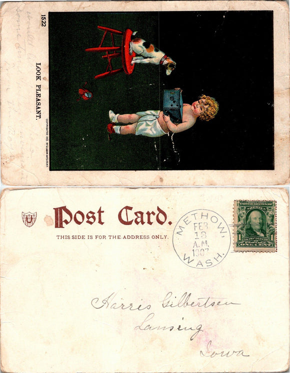 1907 Postcard from Methow WA Humorous card EMBOSSED sent to Lansing IA $