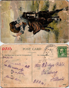 1912 Postcard from Arrow RD ID, Greetings EMBOSSSED sent to Galesburg IL $