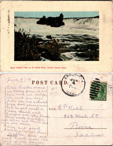 1914 Postcard from Arrowrock ID Salmon Falls scene sent to Boise ID DPO $$$