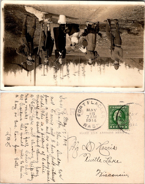 1914 Postcard from Ft. Flagler WA photo sent to Turtle Lake, WI PHOTO $$$