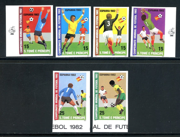 St. Thomas & Prince Scott #647-648 IMPERF MNH WORLD CUP 1982 Spain Soccer $$