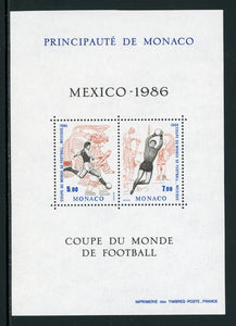Monaco Scott #1532 MNH S/S WORLD CUP 1986 Mexico Soccer Football CV$6+