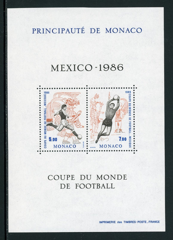 Monaco Scott #1532 MNH S/S WORLD CUP 1986 Mexico Soccer Football CV$6+