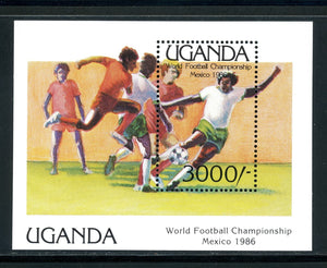 Uganda Scott #484 MNH S/S WORLD CUP 1986 Mexico Soccer Football CV$5+