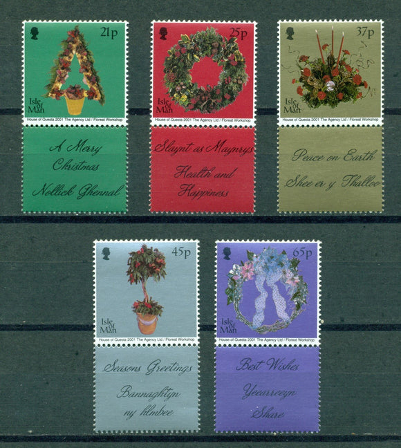 Isle of Man Scott #935-939 MNH Christmas Floral Themes CV$6+