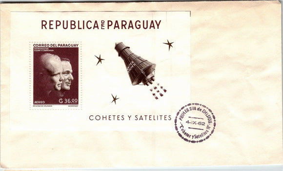 Paraguay Scott #706 S/S FIRST DAY COVER U.S. Astronauts Space $$ 377243