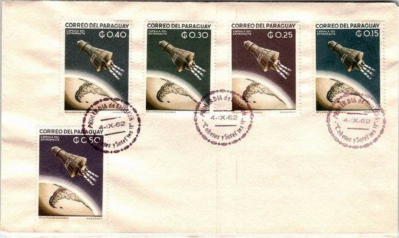 Paraguay Scott #699-703 FIRST DAY COVER Friendship 7 Space Shuttle 377246