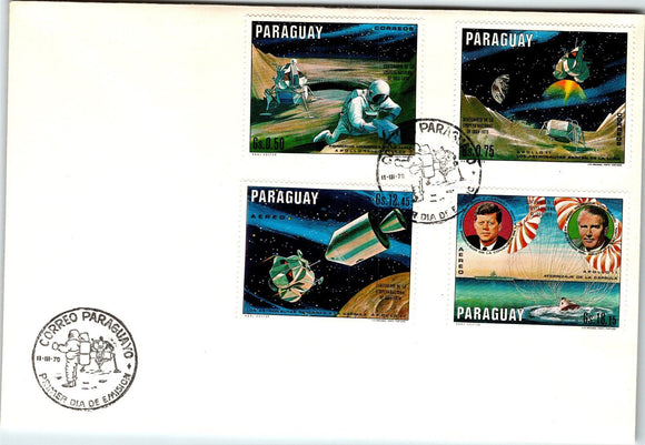Paraguay Scott #1237-1240 FIRST DAY COVER Apollo 11 JFK Von Braun Space $ 377277