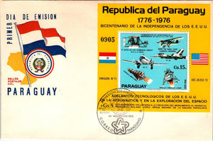 Paraguay Scott #C422 FIRST DAY COVER Flight Technologies US Bicentennial 377287