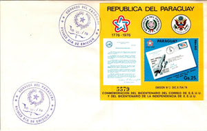Paraguay Scott #1672-3 FIRST DAY COVER Missile Mail U.S. Bicentennial $$ 377312