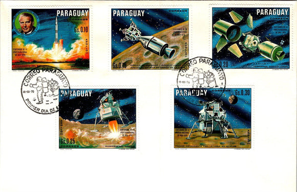 Paraguay Scott #1232-1236 FIRST DAY COVER Apollo 11 Space Program $$ 377335