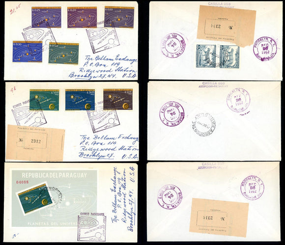 Paraguay Scott #728-735a FIRST DAY COVERS Solar System SPACE $$ 377346