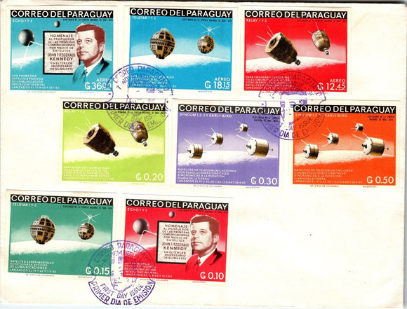 Paraguay Scott #994-1001 IMPERF FIRST DAY COVER JFK 3rd Death ANN $$ 377347