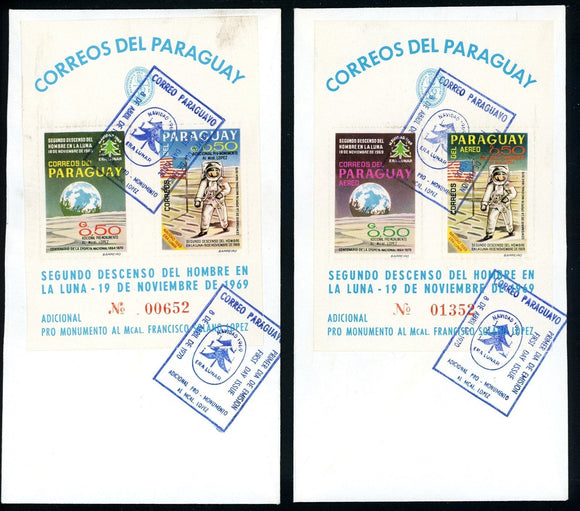 Paraguay OS #27 FIRST DAY COVERS ROULETTED S/S 2nd Moon Landing $$ 377377