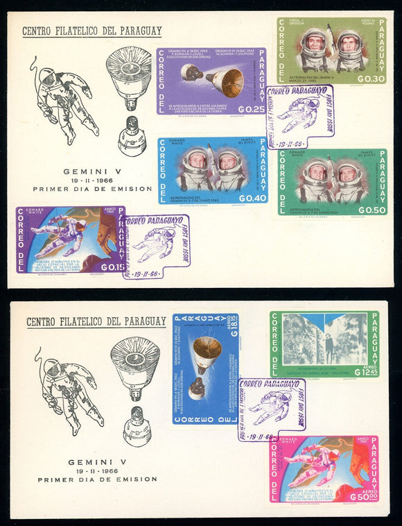 Paraguay Scott #911-918 IMPERF FIRST DAY COVER Astronauts/Exploration $$ 378170