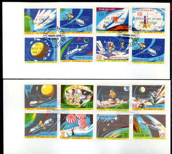 Haiti Scott #656-656O IMPERF FIRST DAY COVERS Apollo 13 Return OVPT $$ 378182