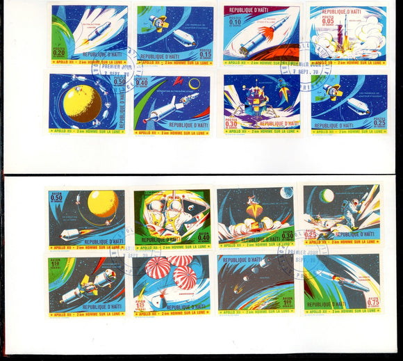Haiti Scott #639-639O IMPERF FIRST DAY COVERS Apollo 12 Space Mission $$ 378183