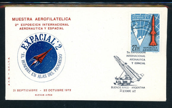 Argentina Scott #C105 COVER Antarctic Map and Rocket STAMP EXPO $$ 378197
