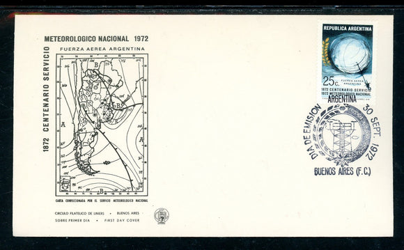 Argentina Scott #977 FIRST DAY COVER National Meteorological Service $$ 378212