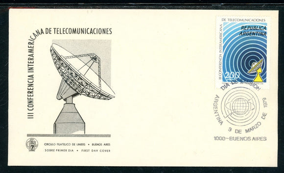 Argentina Scott #1234 FIRST DAY COVER Satellite Communication $$ 378226