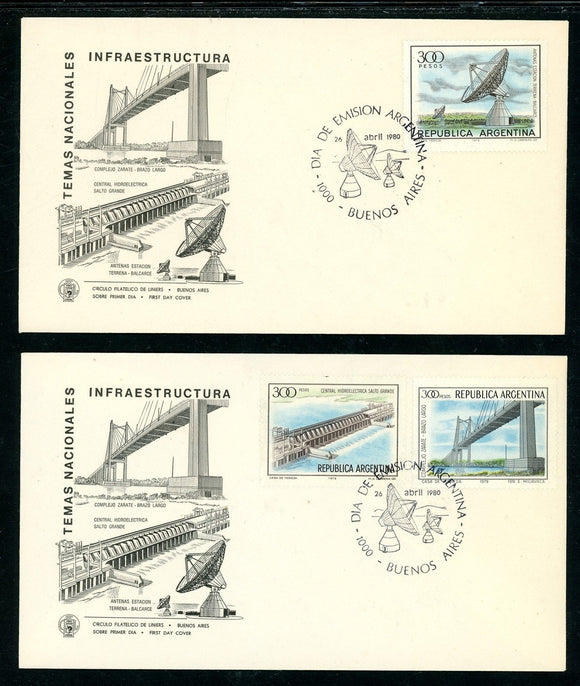 Argentina Scott #1265-1267 FIRST DAY COVERS Satellite Communications $$ 378228