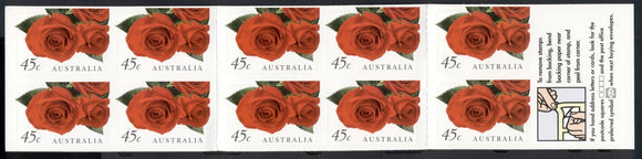 Australia Scott #1724a SA BOOKLET of 10 Roses FLORA CV$11+ 378264