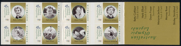 Australia Scott #1646a SA BOOKLET of 12 Australian Olympic Legends CV$20+ 378300